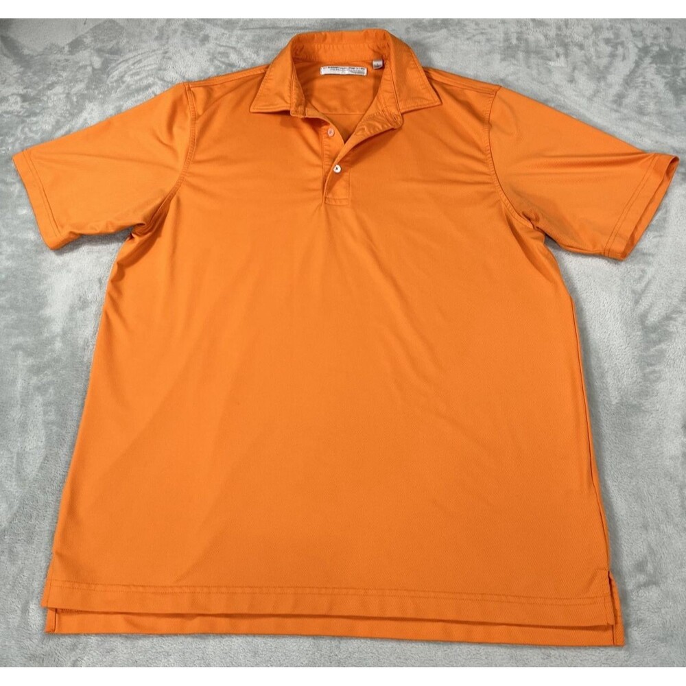 Carnoustie Sport mens Large Golf Polo Shirt Orange Short Sleeve Performance Tech